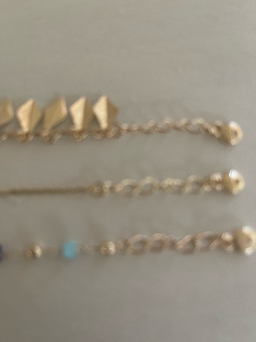 Camila Coelho Gold Layered Dangling Anklet with Blue Bead Accents - Picture 4 of 7